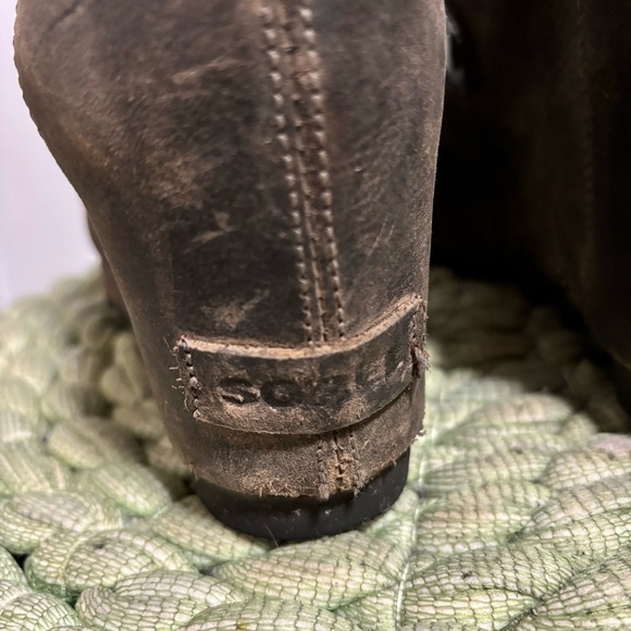 Sorel Joan of Arctic Rustic Brown Leather Lace Up Hidden Wedge Mid Boots - Picture 7 of 11